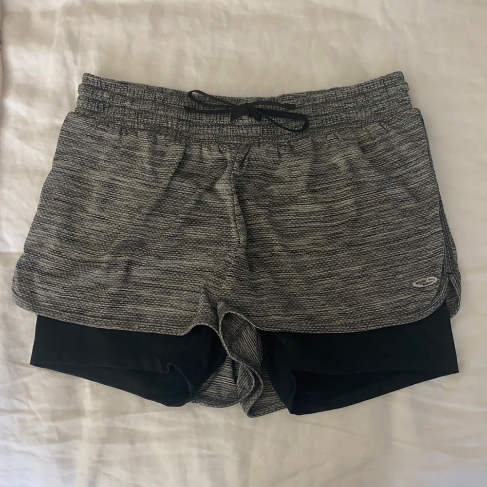 Champion workout shorts gray and black size M